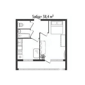 1-к квартира, вторичка, 38м2, 10/12 этаж