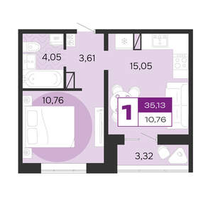 1-к квартира, вторичка, 35м2, 5/8 этаж