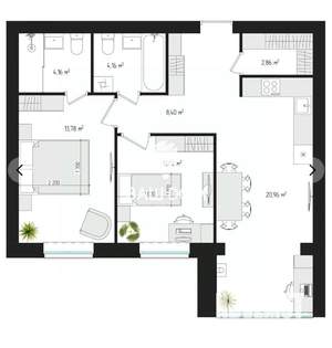 2-к квартира, вторичка, 64м2, 3/4 этаж