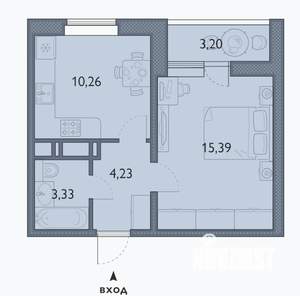 1-к квартира, сданный дом, 35м2, 6/16 этаж