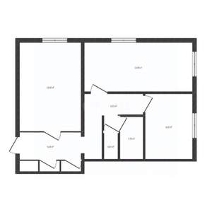 2-к квартира, вторичка, 52м2, 1/2 этаж
