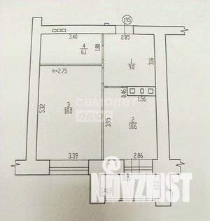 1-к квартира, вторичка, 44м2, 8/14 этаж