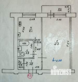 1-к квартира, вторичка, 31м2, 3/5 этаж