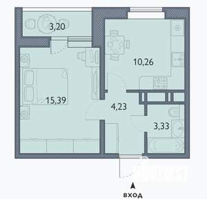 1-к квартира, сданный дом, 35м2, 1/16 этаж