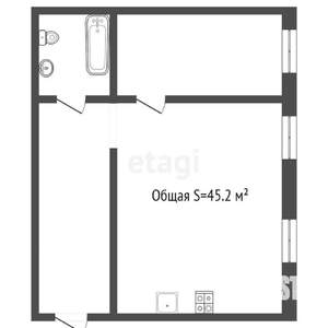 2-к квартира, вторичка, 46м2, 2/3 этаж