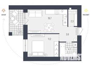 1-к квартира, вторичка, 41м2, 7/9 этаж
