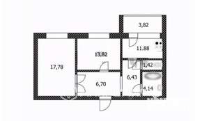 2-к квартира, вторичка, 64м2, 11/16 этаж