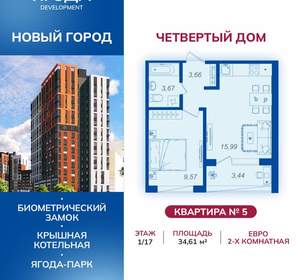 1-к квартира, вторичка, 35м2, 1/9 этаж