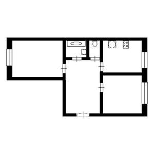 2-к квартира, вторичка, 54м2, 1/4 этаж