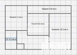 2-к квартира, вторичка, 55м2, 10/10 этаж