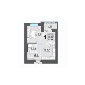 1-к квартира, вторичка, 42м2, 10/15 этаж
