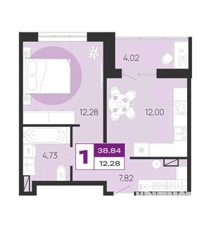 1-к квартира, вторичка, 40м2, 9/10 этаж