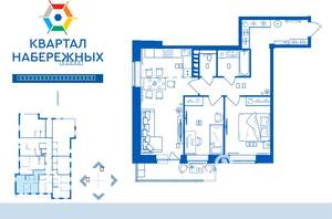 3-к квартира, строящийся дом, 69м2, 12/16 этаж