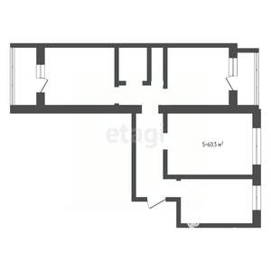 3-к квартира, вторичка, 61м2, 5/10 этаж