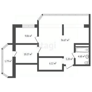 2-к квартира, вторичка, 70м2, 16/17 этаж