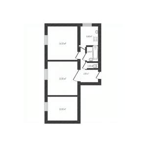 3-к квартира, вторичка, 61м2, 1/2 этаж