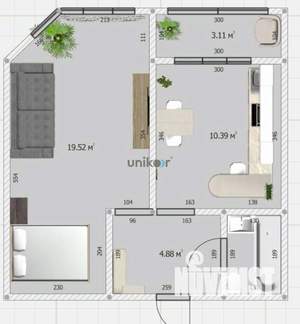 1-к квартира, вторичка, 47м2, 10/16 этаж