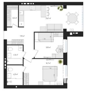 2-к квартира, сданный дом, 64м2, 3/4 этаж