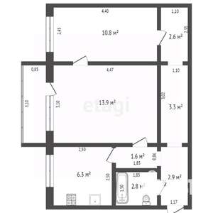 2-к квартира, вторичка, 44м2, 2/5 этаж
