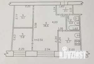 2-к квартира, вторичка, 41м2, 1/4 этаж