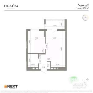 1-к квартира, вторичка, 38м2, 4/14 этаж