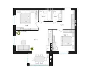 2-к квартира, вторичка, 64м2, 1/4 этаж