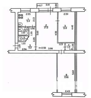 3-к квартира, вторичка, 57м2, 4/5 этаж
