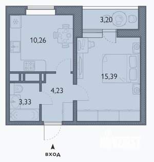 1-к квартира, сданный дом, 34м2, 16/16 этаж