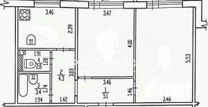 2-к квартира, вторичка, 54м2, 9/10 этаж