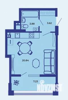Студия квартира, вторичка, 36м2, 15/19 этаж