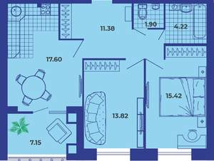 2-к квартира, вторичка, 72м2, 7/9 этаж