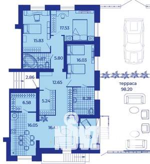 4-к квартира, строящийся дом, 163м2, 1/9 этаж