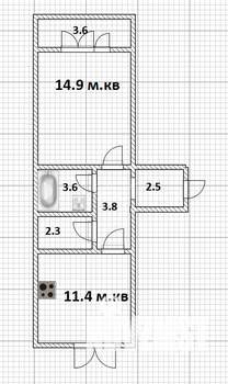 1-к квартира, вторичка, 39м2, 10/10 этаж