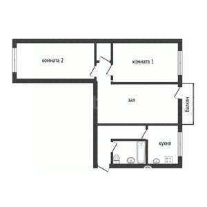 3-к квартира, вторичка, 59м2, 1/5 этаж