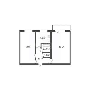 2-к квартира, вторичка, 43м2, 5/5 этаж