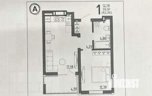 1-к квартира, вторичка, 40м2, 16/16 этаж