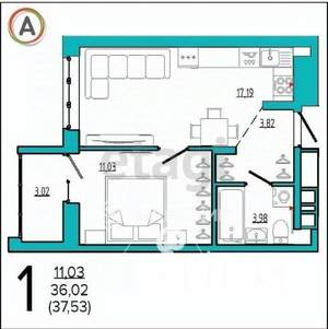 1-к квартира, вторичка, 38м2, 2/16 этаж