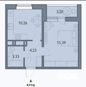 1-к квартира, сданный дом, 34м2, 16/16 этаж