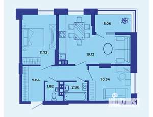 3-к квартира, вторичка, 61м2, 8/19 этаж