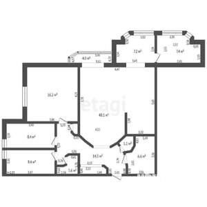 5-к квартира, вторичка, 120м2, 14/14 этаж