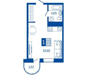 1-к квартира, вторичка, 30м2, 13/17 этаж