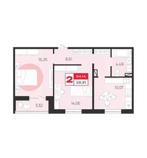 2-к квартира, вторичка, 54м2, 5/10 этаж