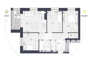 3-к квартира, вторичка, 77м2, 3/9 этаж