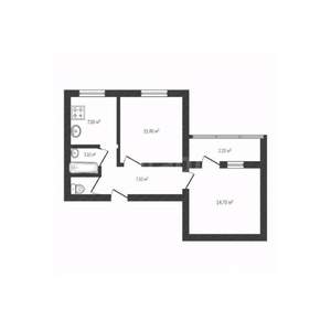 2-к квартира, вторичка, 50м2, 6/9 этаж