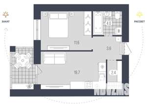 1-к квартира, вторичка, 41м2, 7/9 этаж