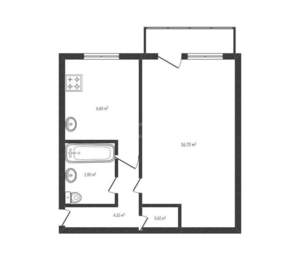 1-к квартира, вторичка, 32м2, 3/5 этаж