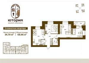 2-к квартира, вторичка, 69м2, 3/16 этаж