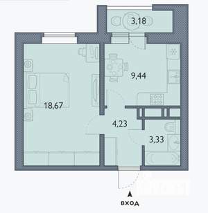 1-к квартира, сданный дом, 37м2, 8/16 этаж
