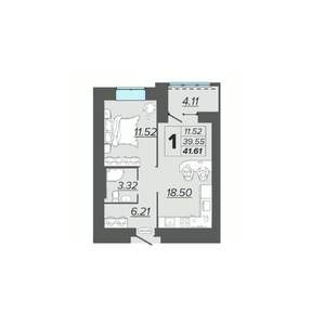 1-к квартира, вторичка, 42м2, 9/15 этаж
