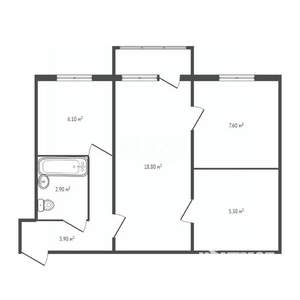 3-к квартира, вторичка, 45м2, 4/5 этаж